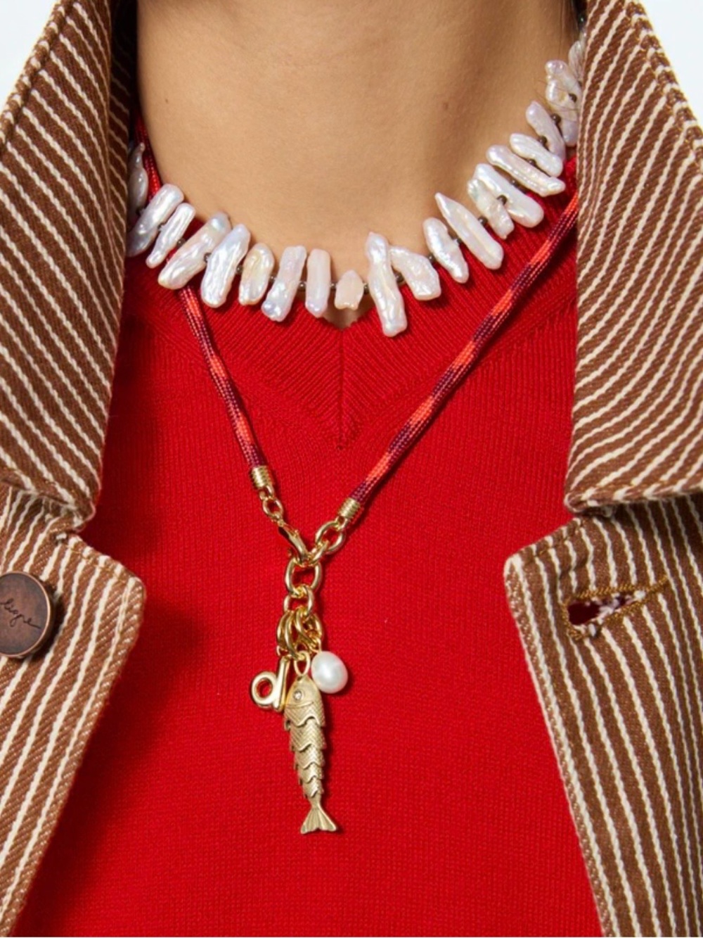 ROXANNE ASSOULIN The Happy Cord Charm Necklace blood orange Without Charm firm p - Picture 8 of 9